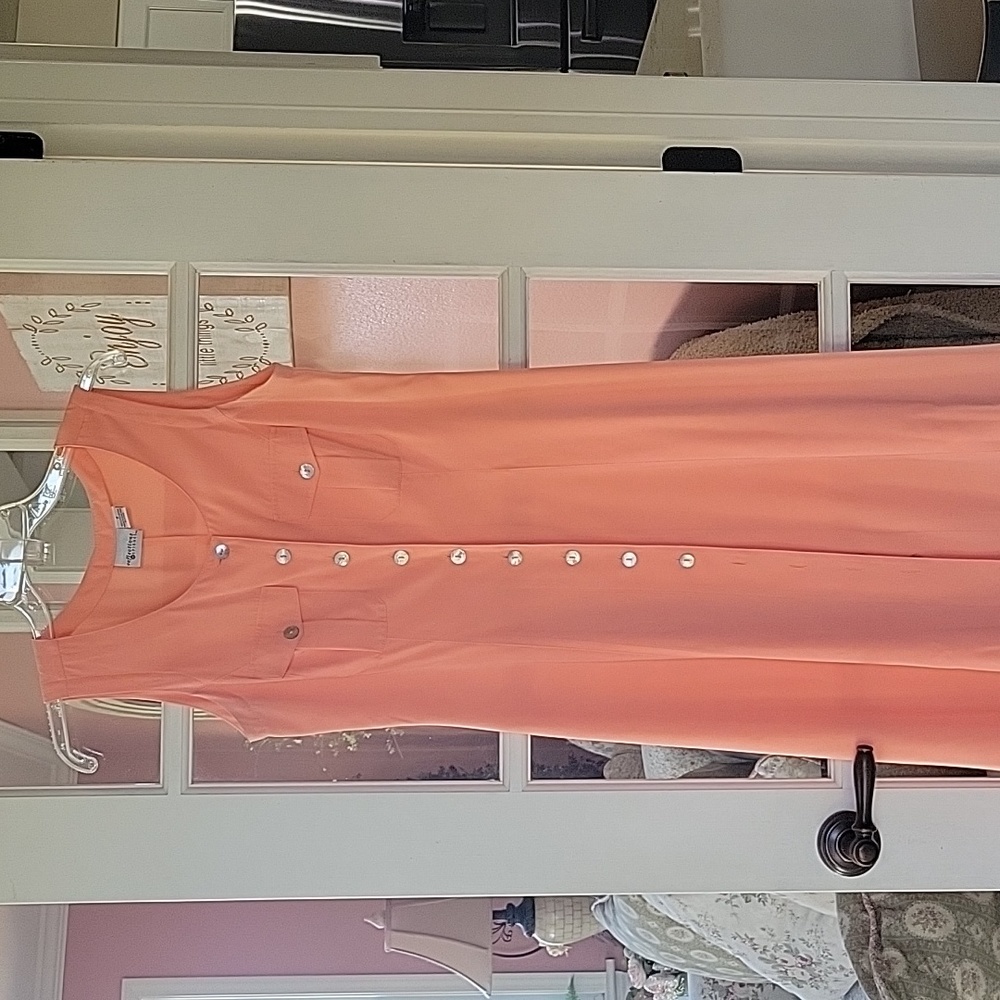 Peach midi dress